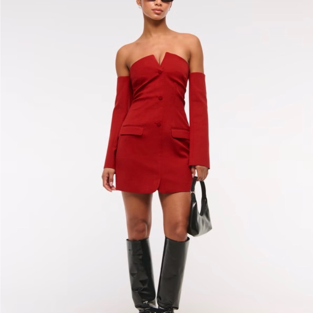 Abercrombie & Fitch Strapless Red Dress